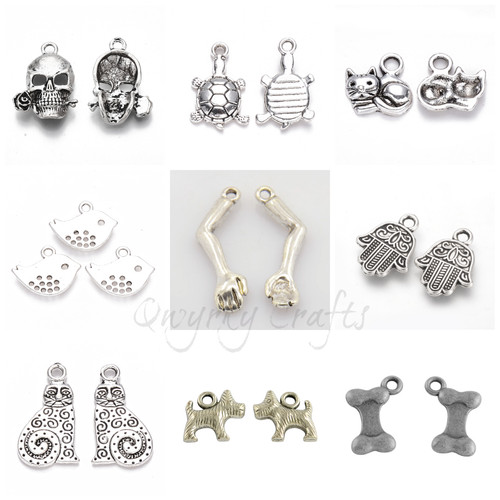 Tibetan silver charms pendants - silver,