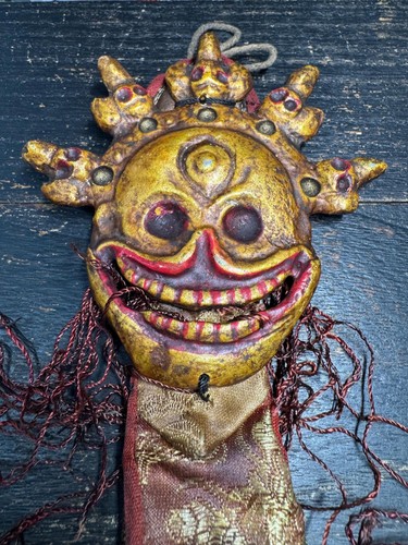 Antique tibetan mahakala skull - antique,