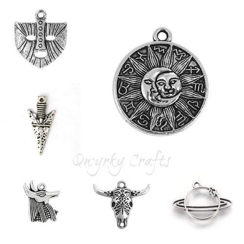 Tibetan silver charms - charms, pendants