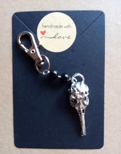Tibetan silver raven skull - silver,