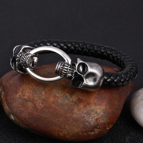 Men black leather tibetan - men's,