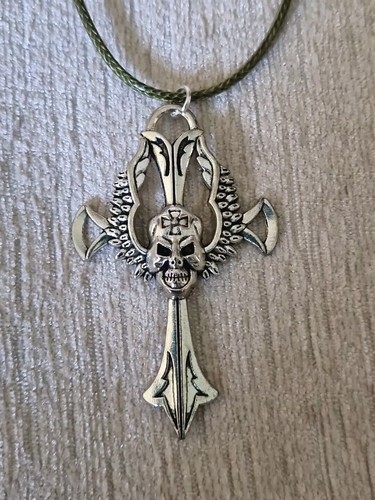 Large skull crucifix - , tibetan