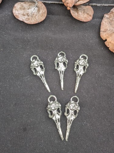 Raven skull tibetan silver - skull,