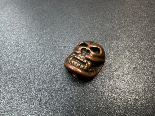 Tibetan skull brass - tibetan, bead