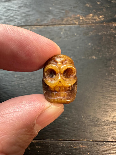 Hand carved yak - bone, skull