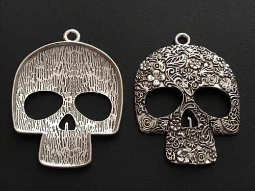 Sugar skull pendant - skull, tibetan
