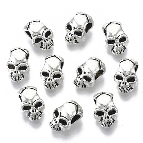 Tibetan silver skull shape - tibetan,