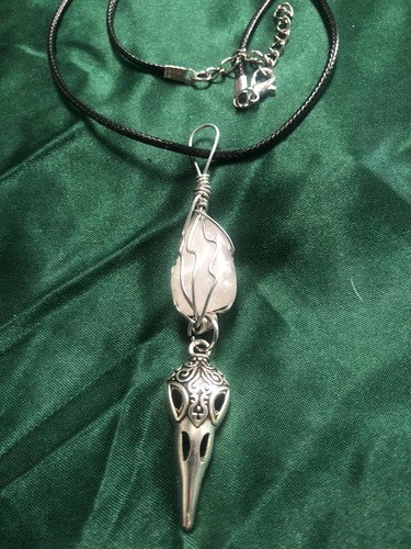 Tibetan silver crow skull - silver,