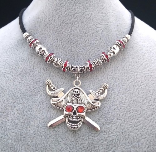 Tibetan silver pirate skull - silver,