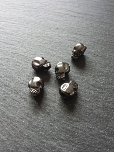 Gunmetal 12mm skull - gunmetal,