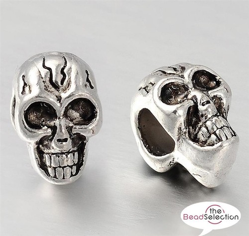Tibetan silver skull - tibetan, spacer