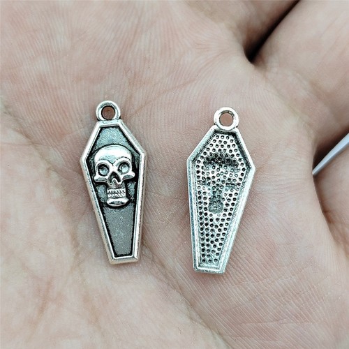 Tibetan silver coffin charms - tibetan,