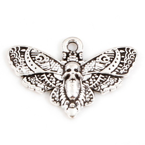 Tibetan silver charms moth - tibetan,