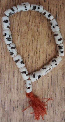 Bone skull prayer beads - beads, malla