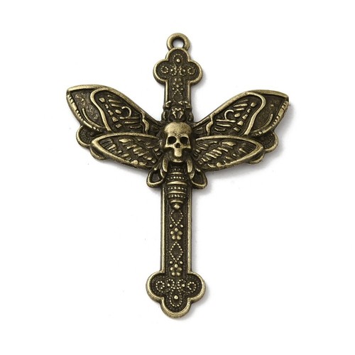 Antique bronze cross - cross, charms