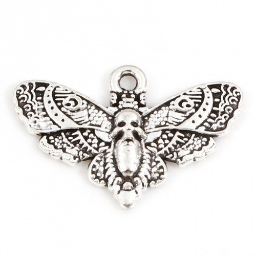 Tibetan silver charms moth - charms,
