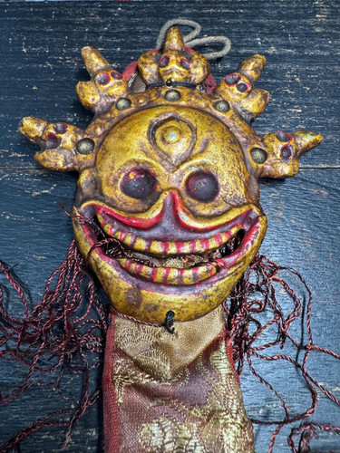 Antique tibetan mahakala skull - tibetan,