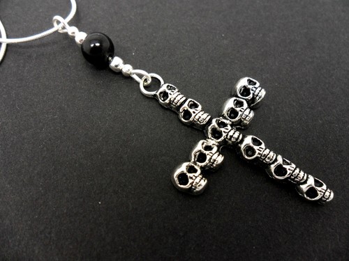 Lovely tibetan silver skull - a,