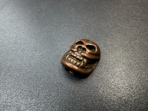 Tibetan skull brass bead - skull, |