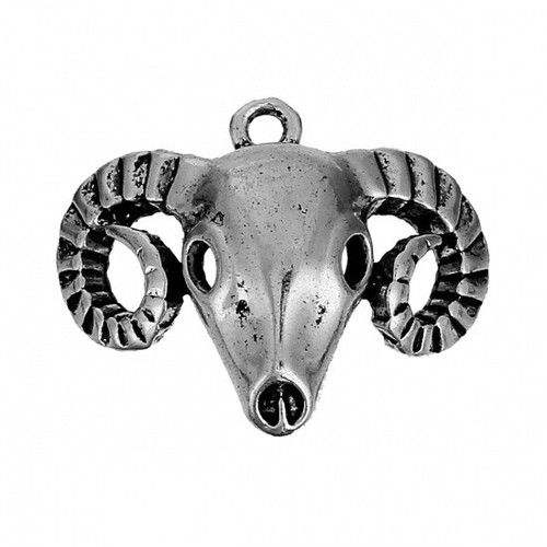 Tibetan silver ram - silver, charms