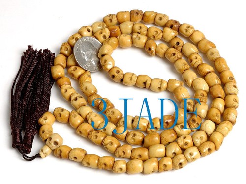 Tibetan carved 108 bone - 108,