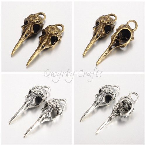 Bird skull charms tibetan - bird,