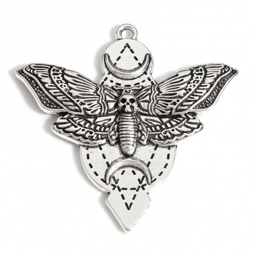Tibetan silver charms moth - tibetan,